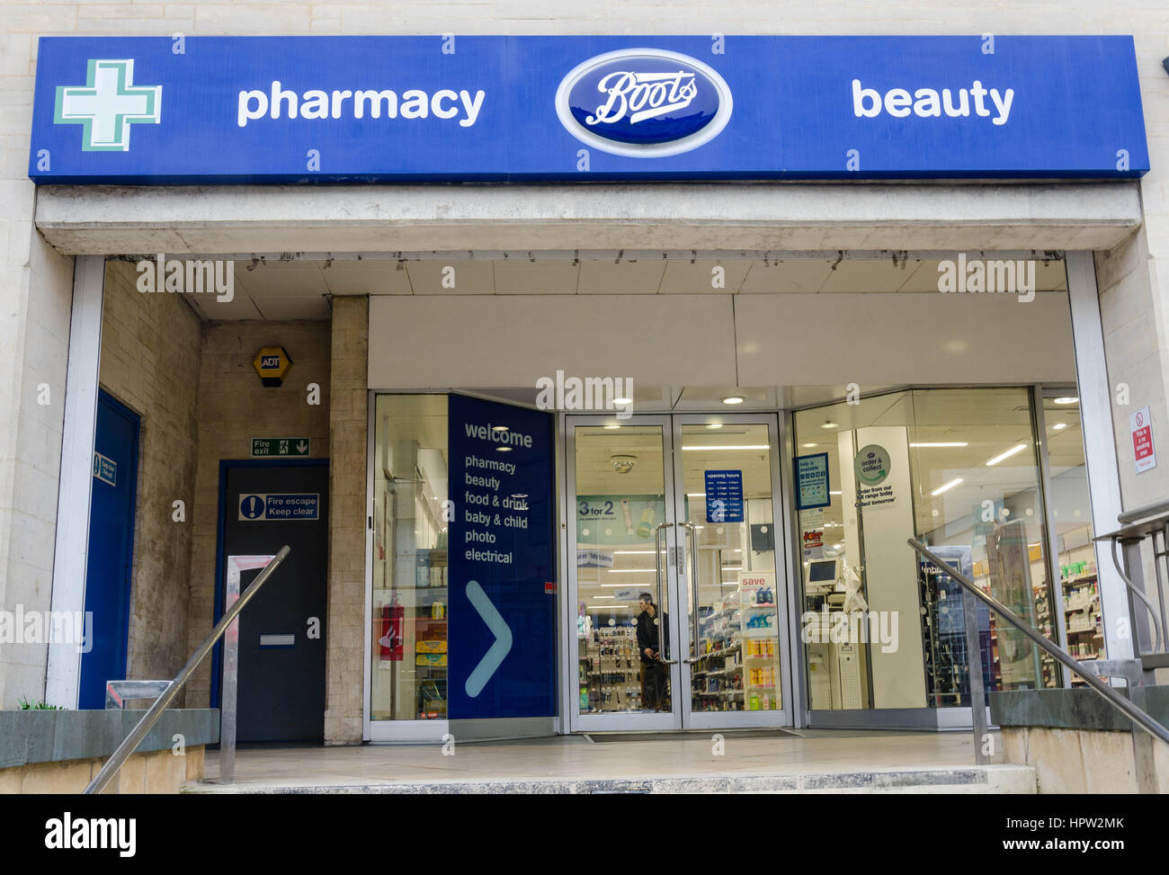 Boots store at Clifton Down Shopping Centre on Whiteladies Road in Bristol, UK. Stock Photo