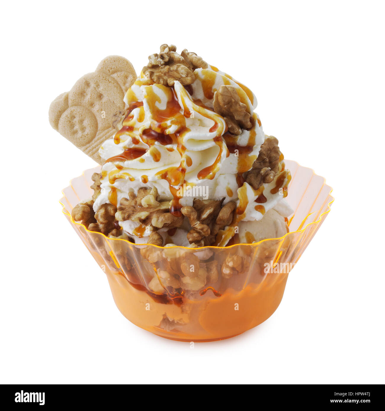 Ice-cream sundae on a white background Stock Photo - Alamy