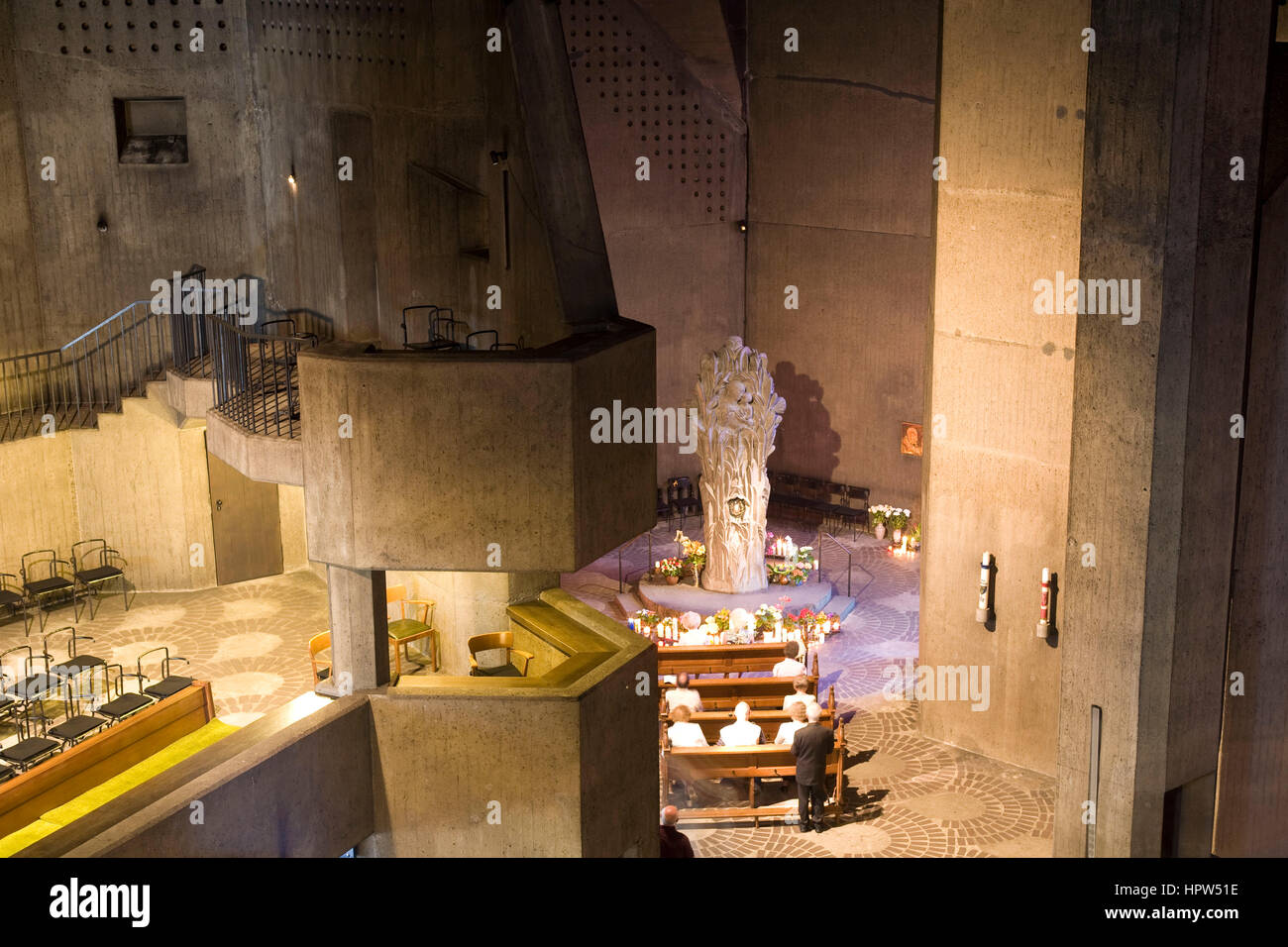 Europe, Germany, Velbert, the church Mariendom in the district Neviges, architect Gottfried Boehm Stock Photo