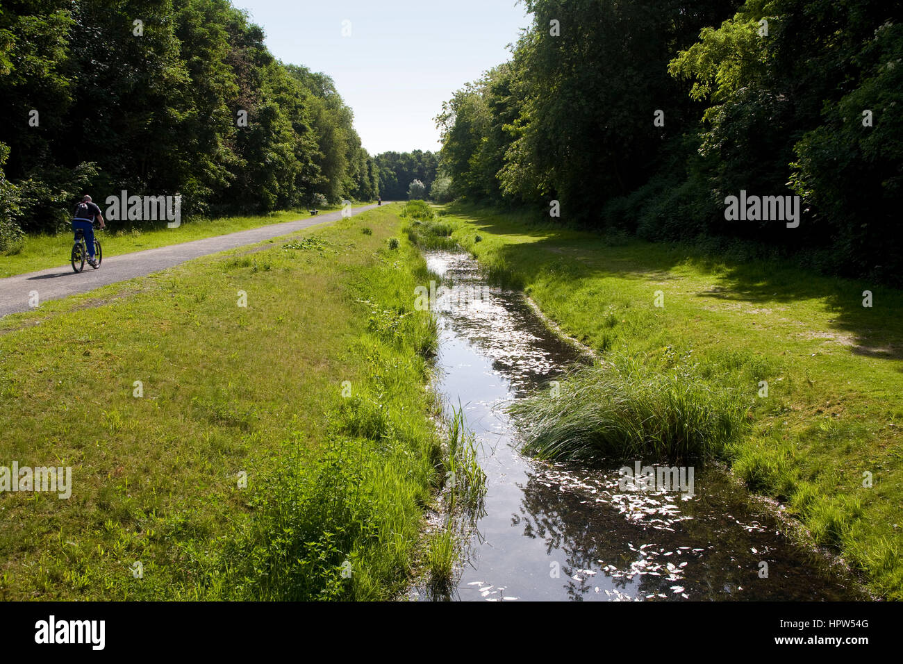 Europe, Germany, Duisburg, the renaturated river Emscher at the Duisburg-Nord Country Park Stock Photo
