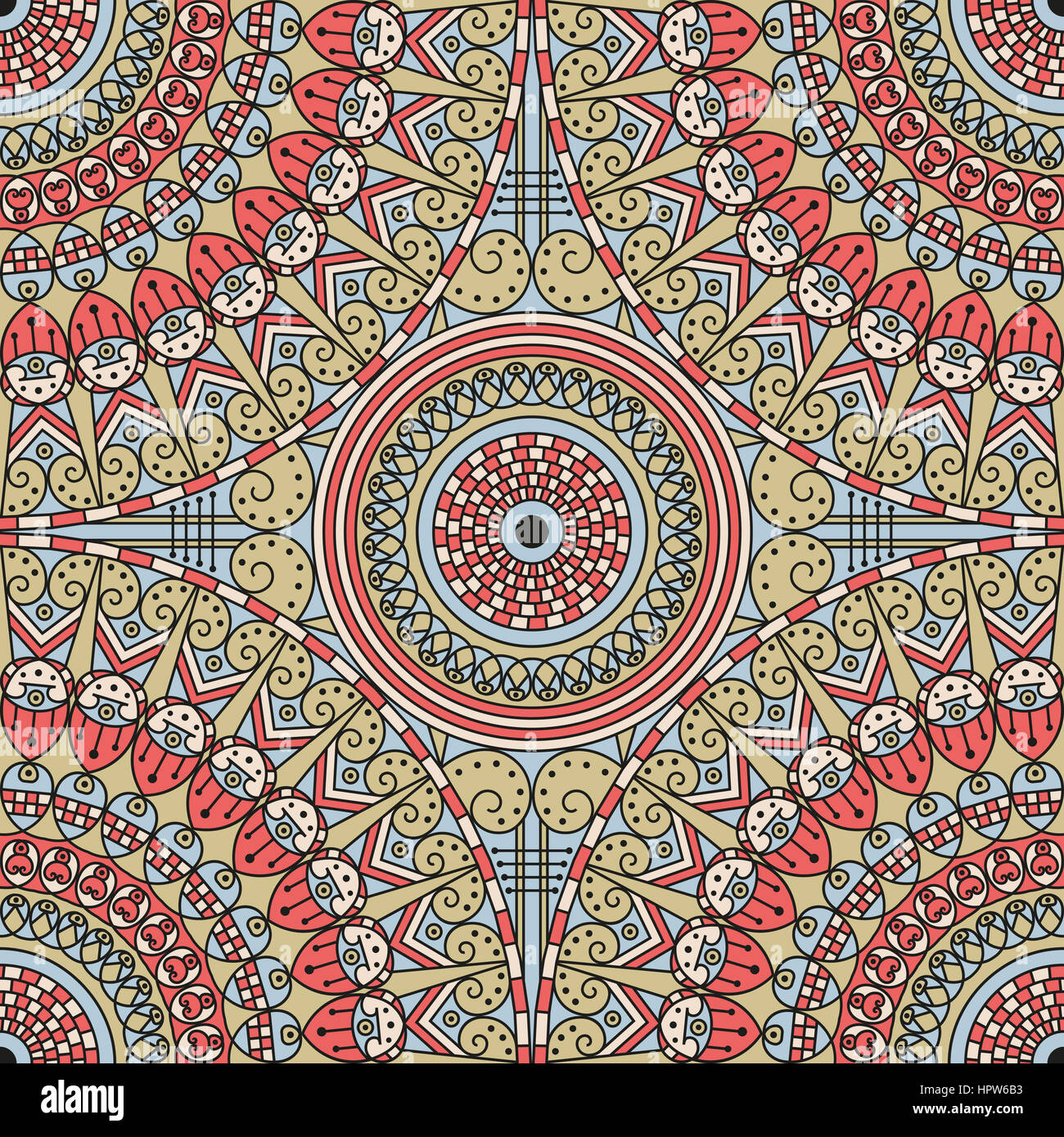 Colorful ethnic patterned background. Arabesque vector ornament Stock ...
