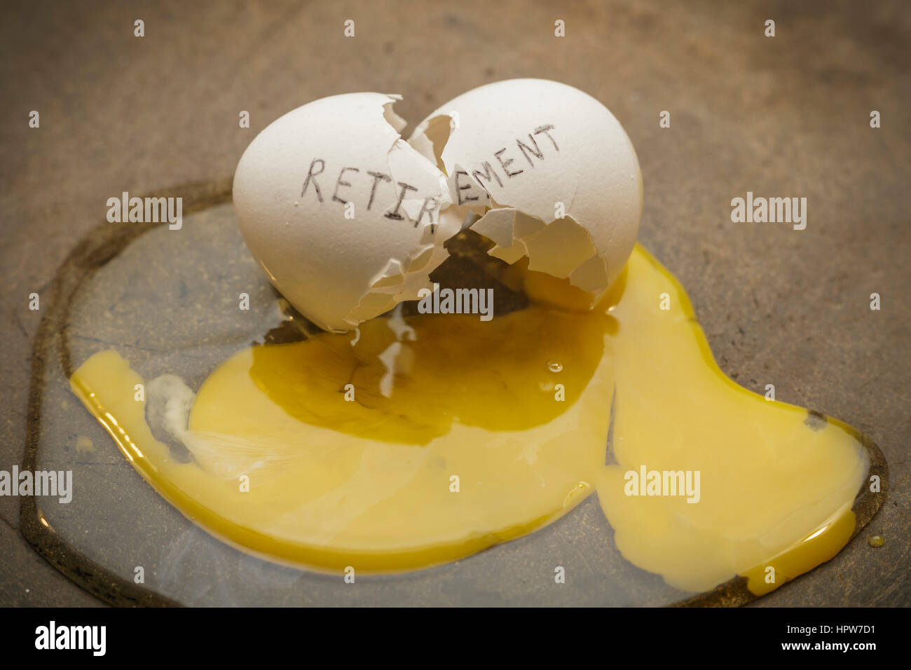 retirement broken nest egg concept Stock Photo
