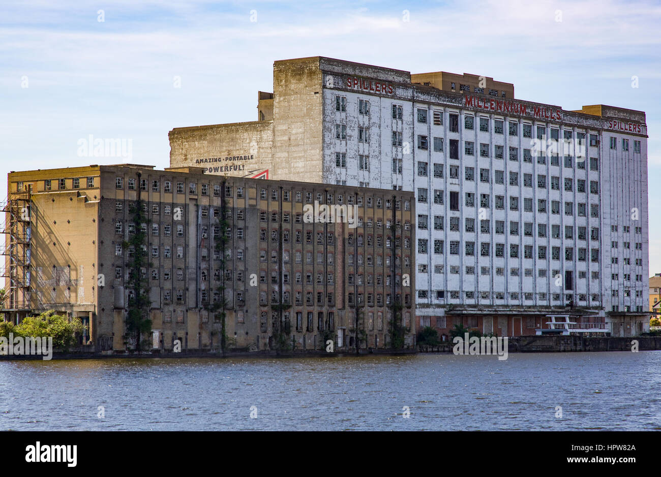 Spillers Millennium Mills on the Royal Victoria Dock,London Stock Photo