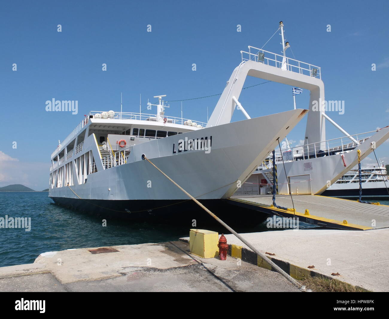 Corfu car ferry at Igoumentitsa, Greece Stock Photo
