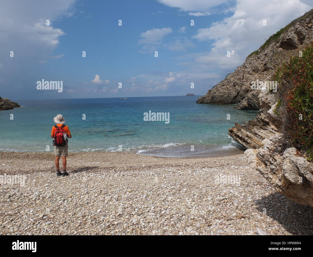 Liniodoros beach, Corfu, Greece Stock Photo