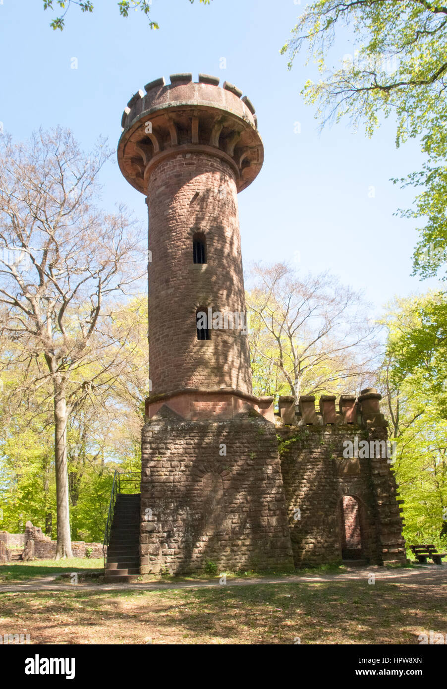 Heidelberg, Germany - April 20, 2015: HeiligenbergTurm, RuhineStephanskloster Stock Photo