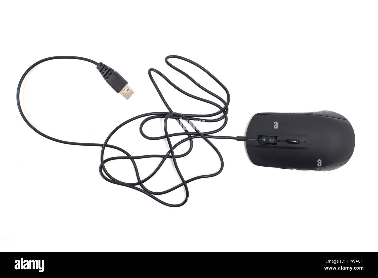 Black computer mouse isolated on white background Stock Photo - Alamy