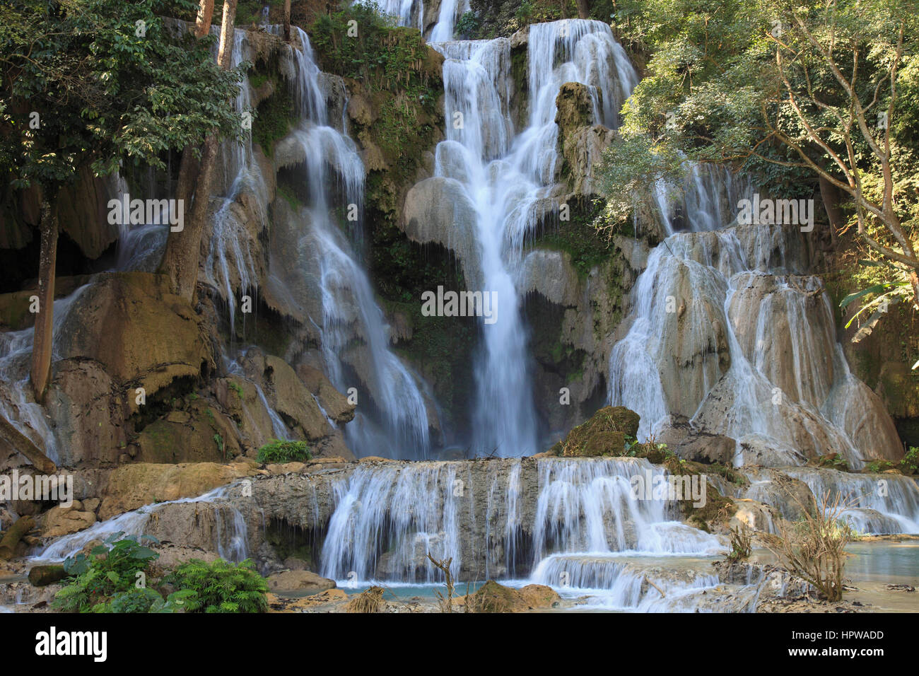 Laos, Luang Prabang, Kuang Si waterfalls Stock Photo Alamy
