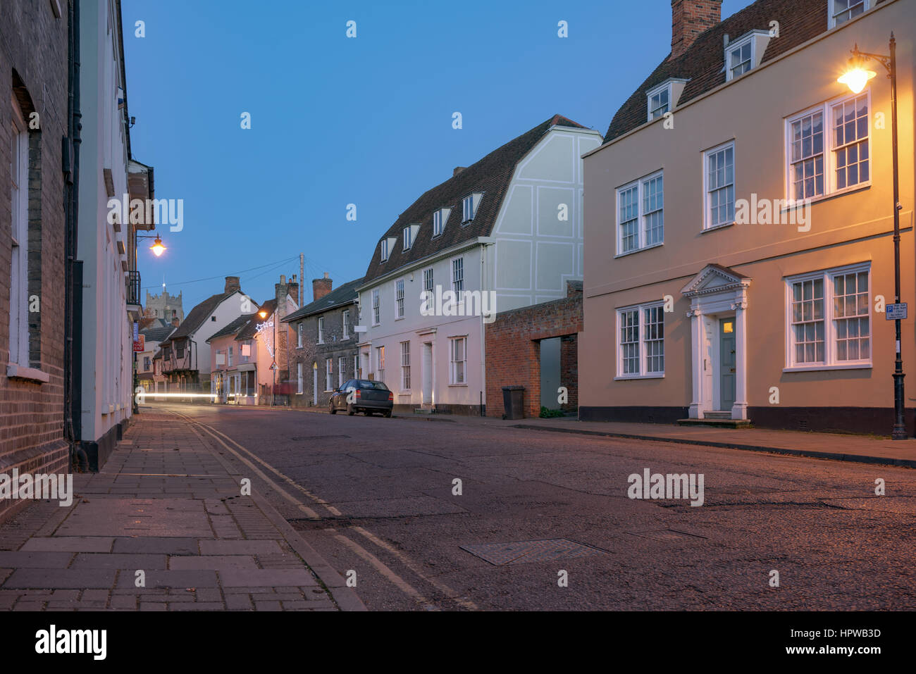 Classic suffolk street with character properties in the market town of