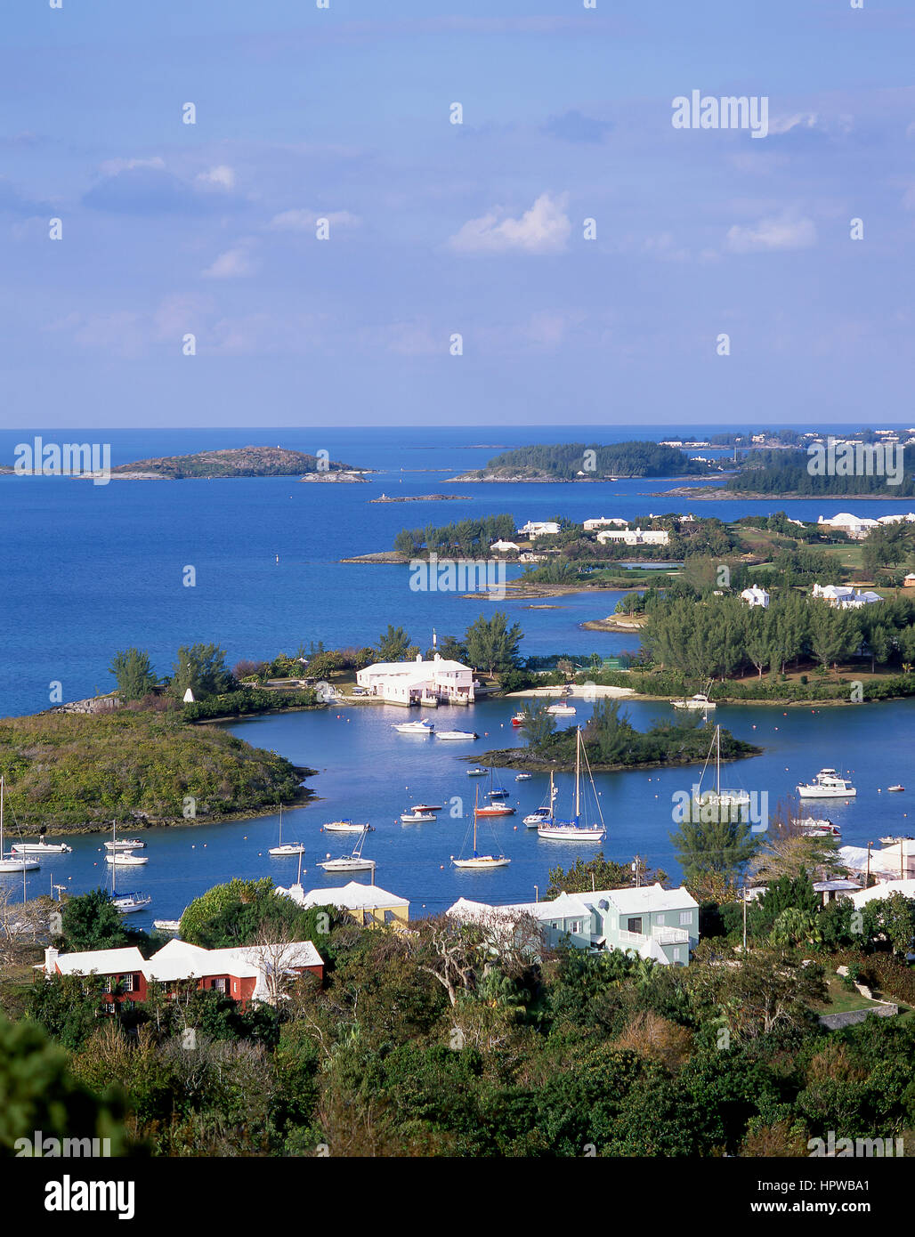 View of inlet, Jew's Bay, Southampton Parish, Bermuda Stock Photo