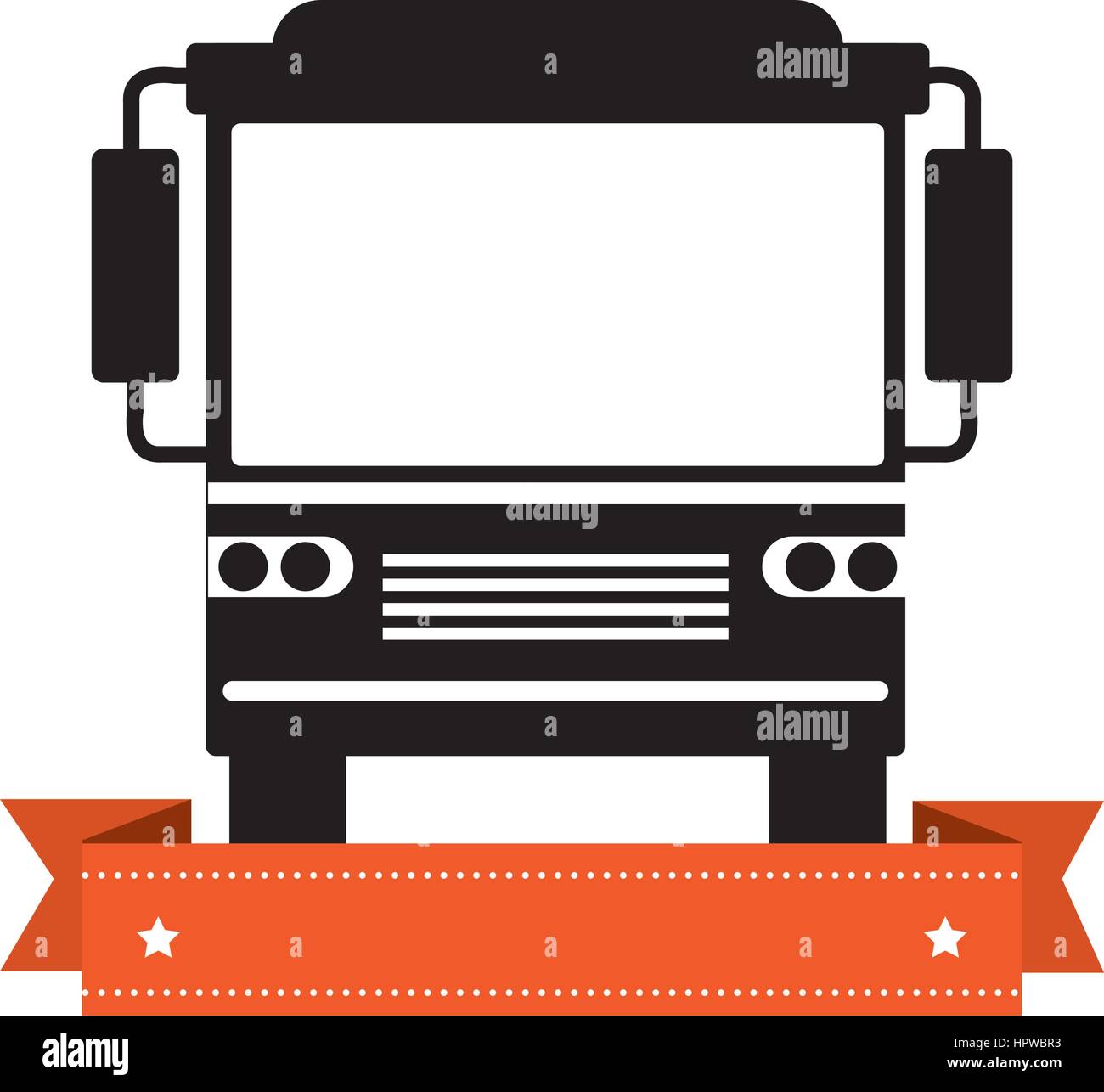 monochrome silhouette of bus with ribbon Stock Vector Image & Art - Alamy