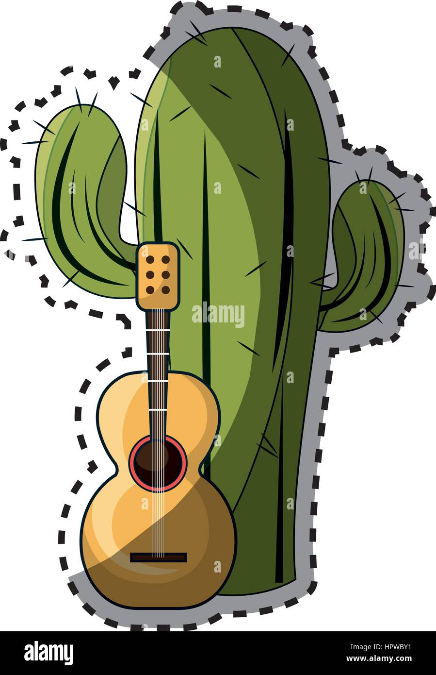 Wooden acoustic guitar icon cartoon hi-res stock photography and images ...