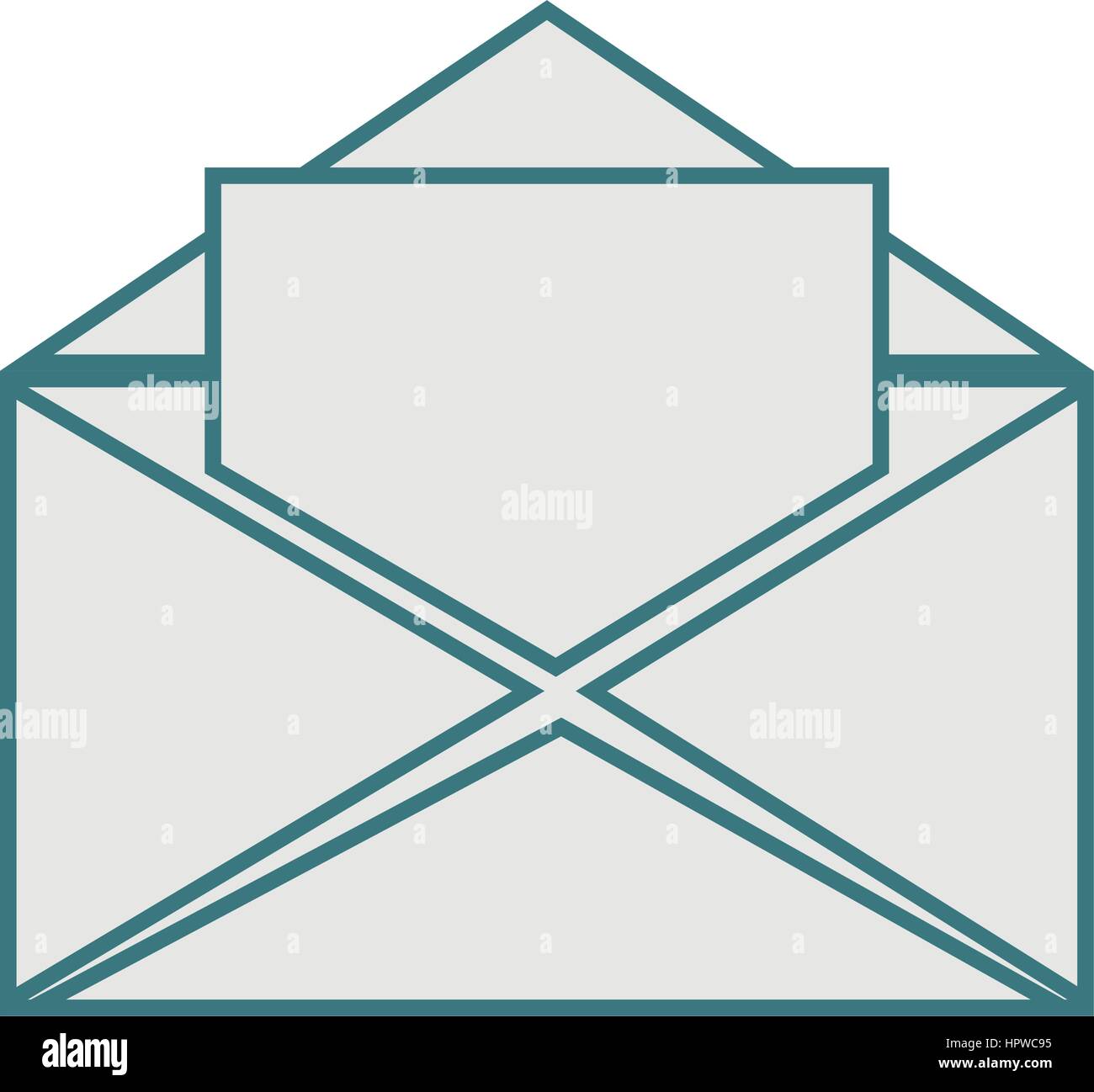 monochrome contour with open envelope mail Stock Vector Image & Art - Alamy