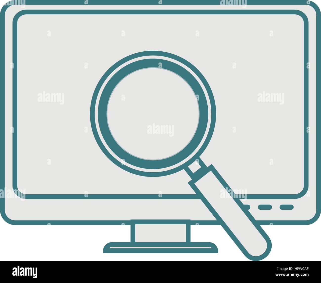 monochrome contour of lcd monitor and virus scanning Stock Vector Image ...