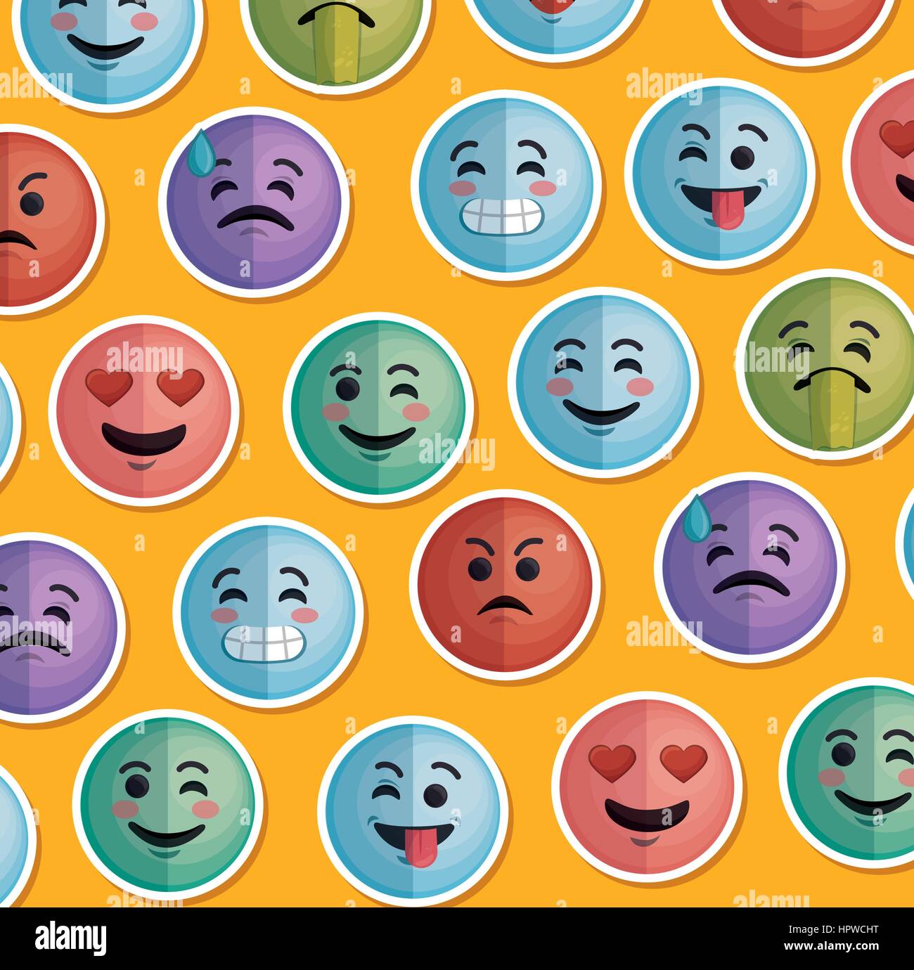 set faces emoticons characters icons Stock Vector Image & Art - Alamy