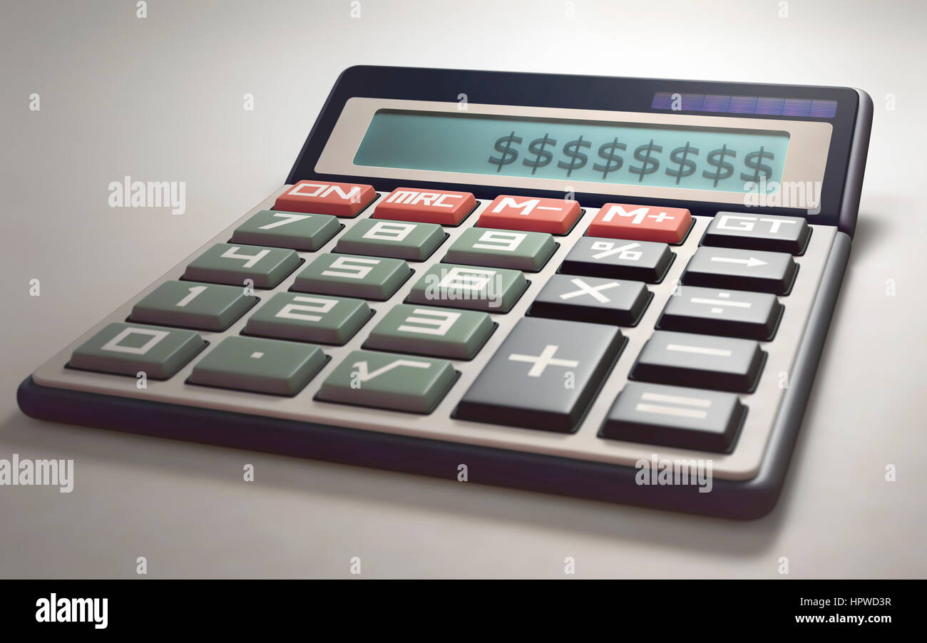 Calculator with dollar symbols, illustration Stock Photo Alamy
