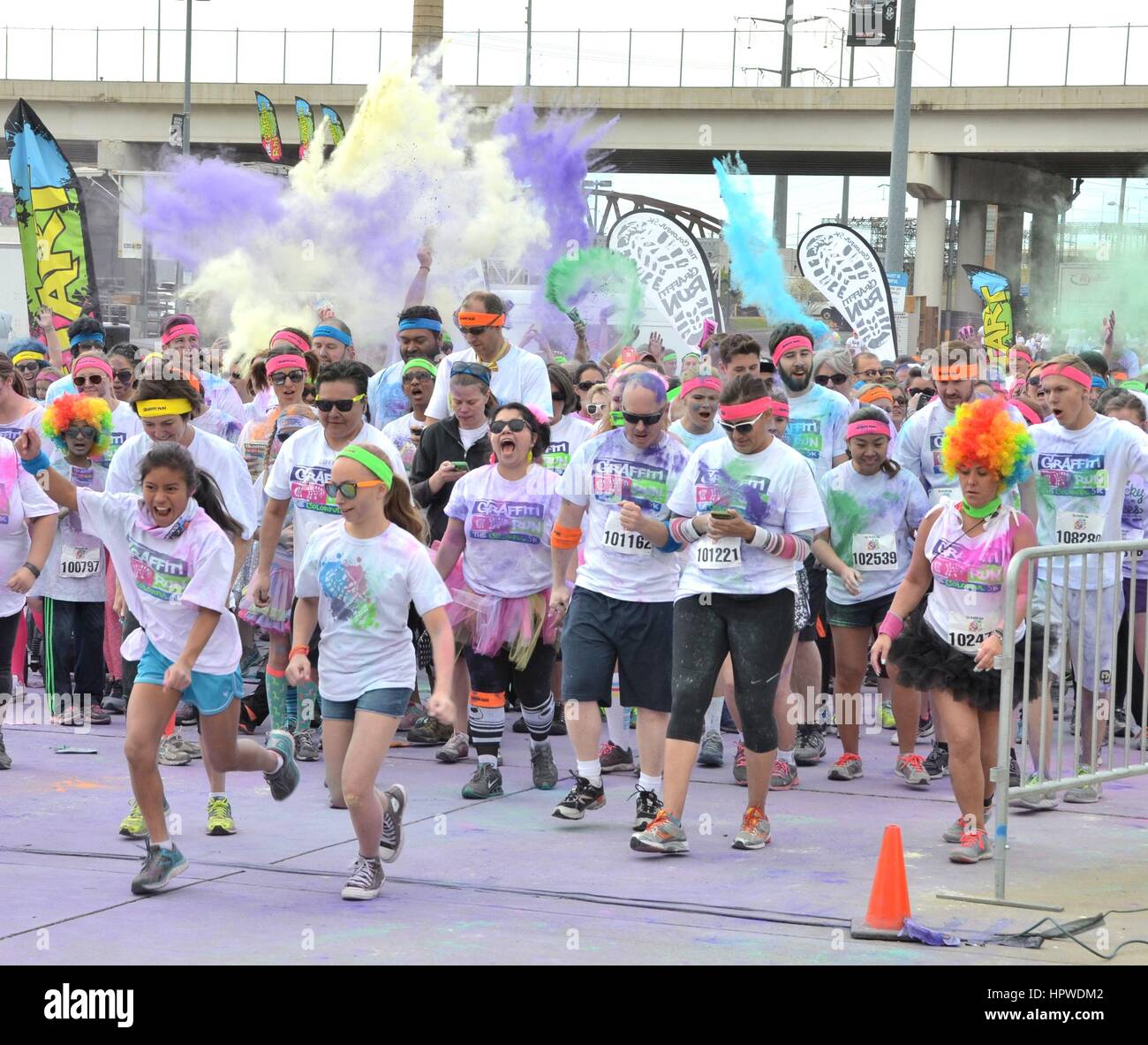 Graffiti Run in Denver Stock Photo Alamy