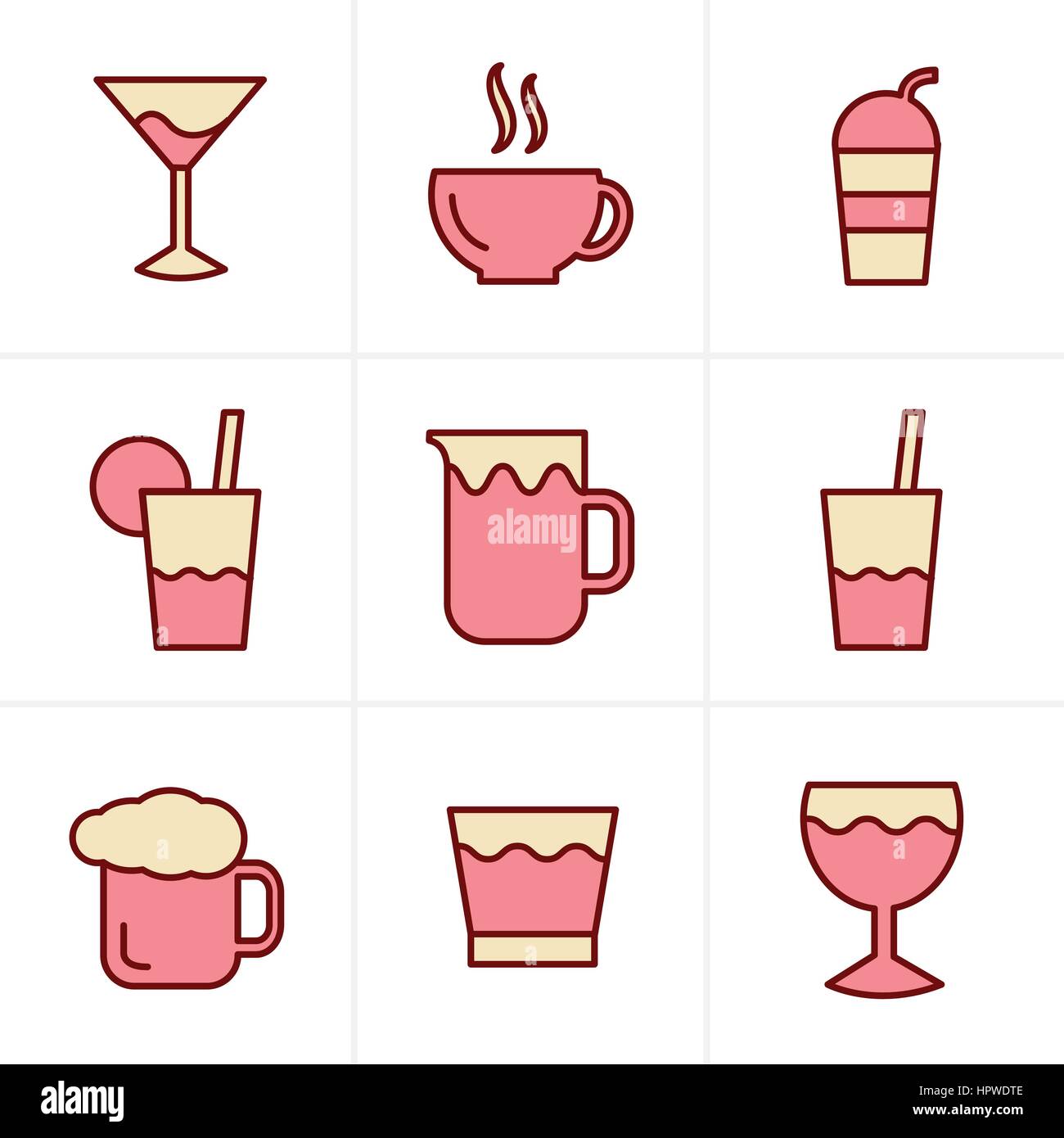 Icons Style Drink Icons Set, Vector Design Stock Vector Image & Art Alamy