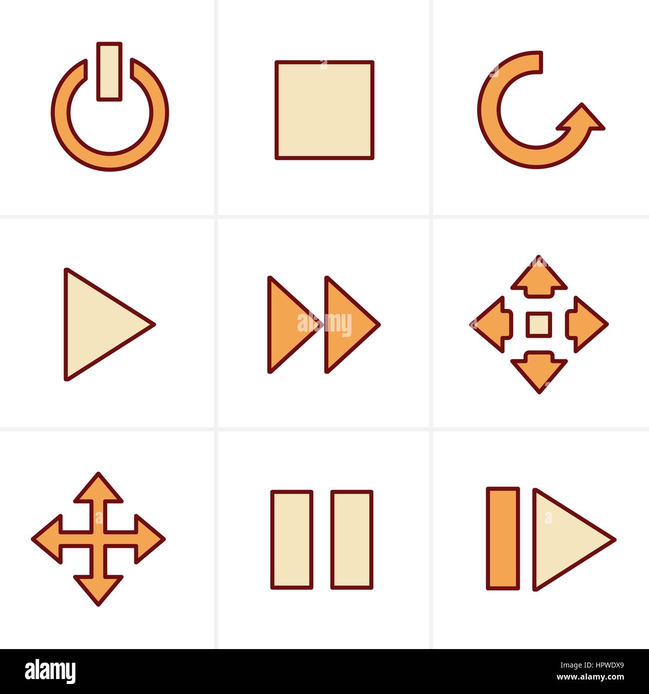 Icons Style media Icons Set, Vector Design Stock Vector Image & Art - Alamy
