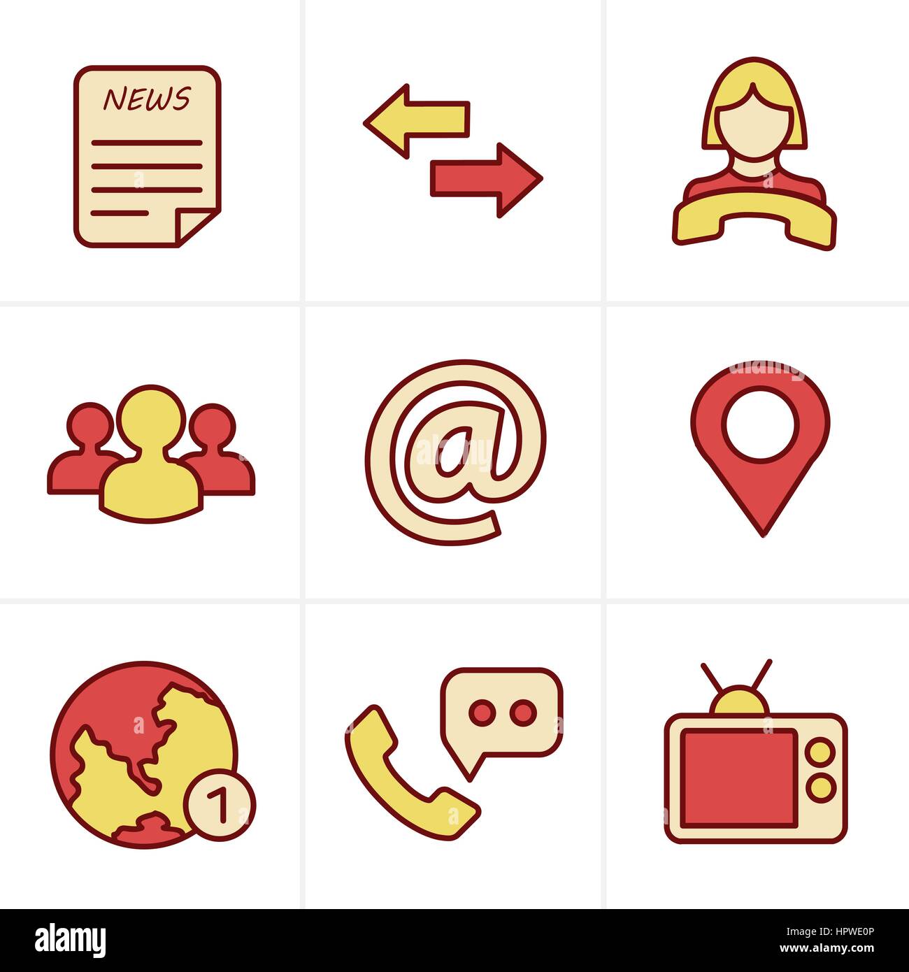Contacts communication message Cut Out Stock Images & Pictures - Alamy