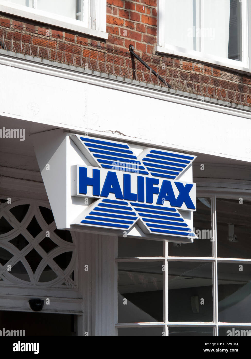 Halifax Bank sign above local branch, formally known as Halifax