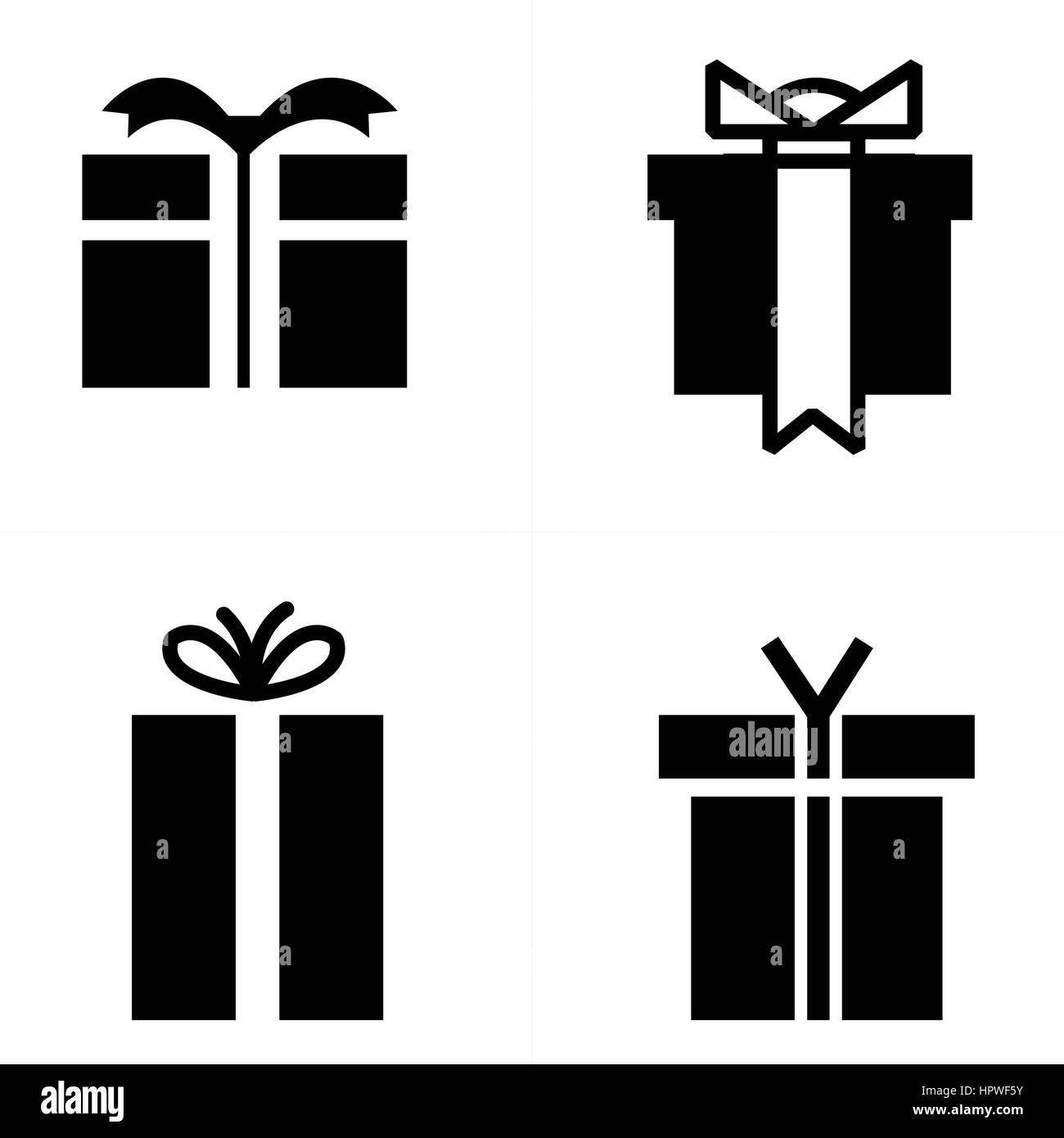 Set black gift icons Stock Vector Image & Art - Alamy