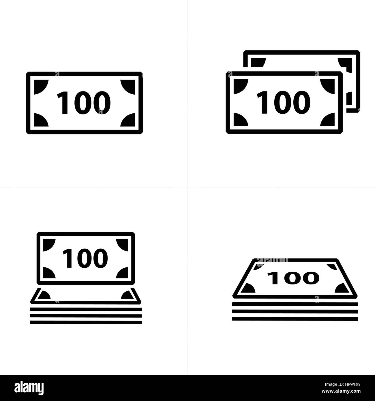 Vector money Icon Set Stock Vector Image & Art - Alamy