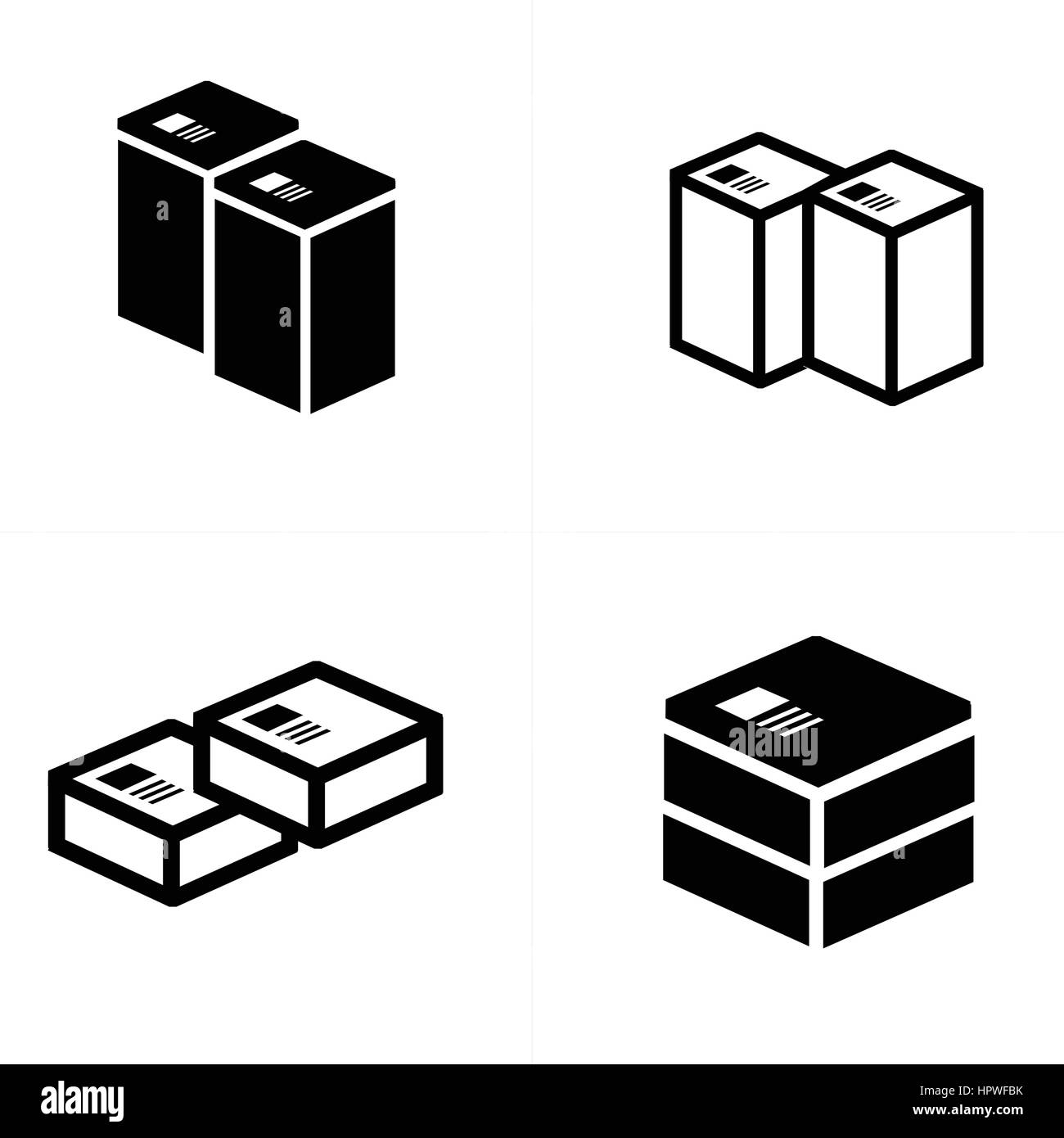 set of parcel box icons Stock Vector Image & Art Alamy