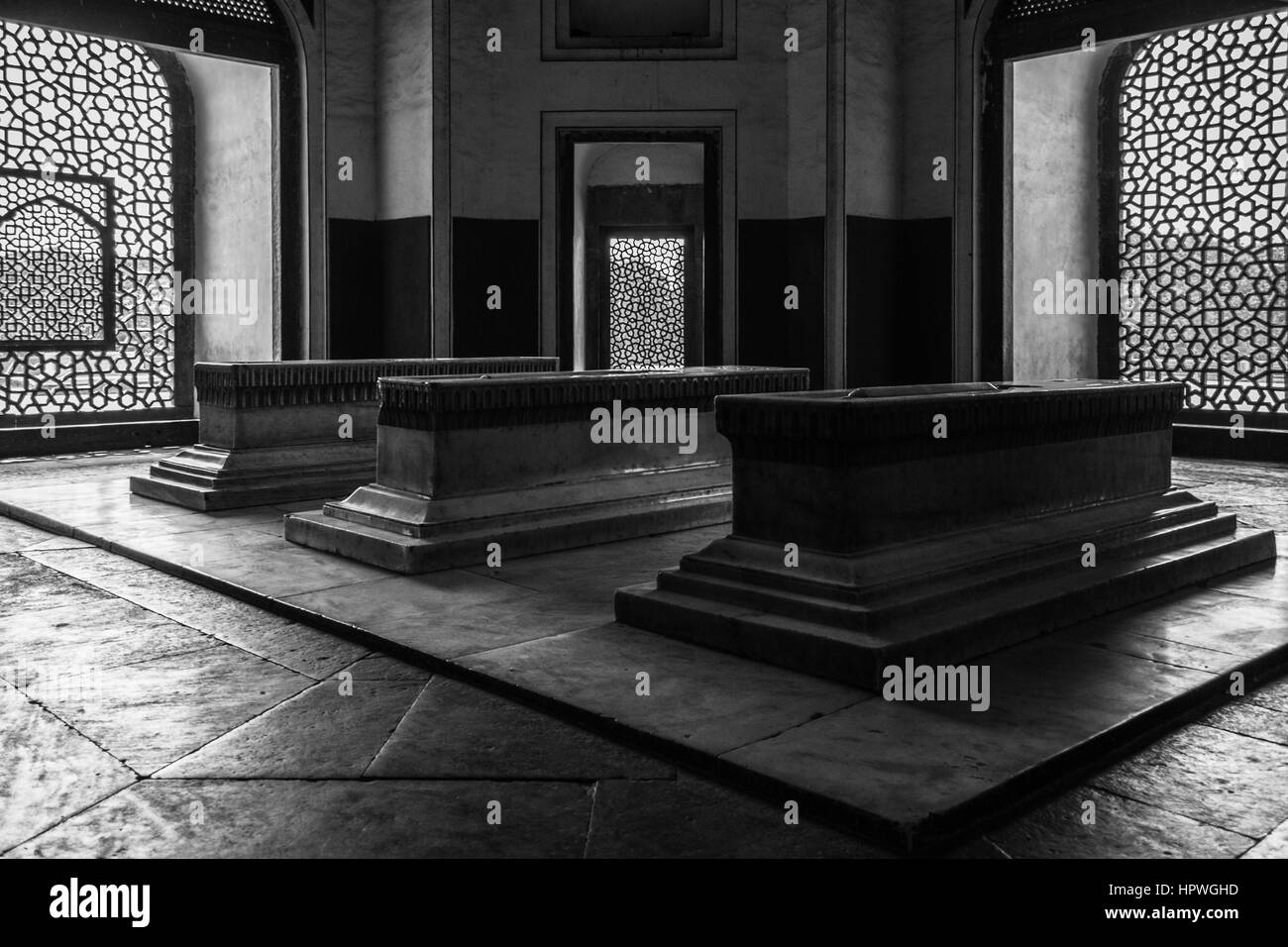 Beautiful view of burials of mughals at Humayun's Tomb,  UNESCO World Heritage Centre, Delhi Stock Photo