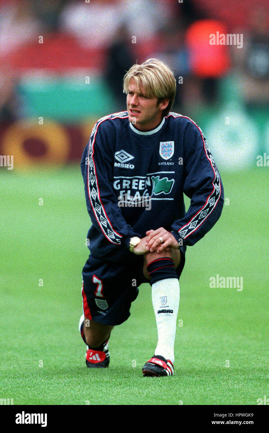 David Beckham England & Manchester United Fc 25 May 1998 Stock Photo ...