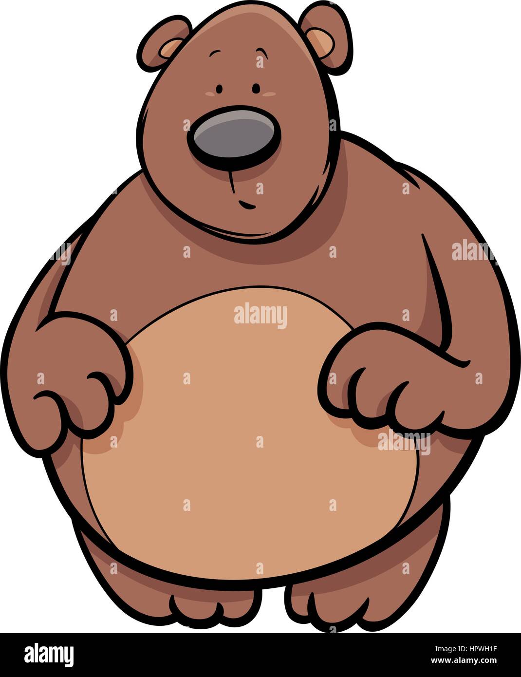 Cartoon Illustration of Funny Bear Animal Character Stock Vector
