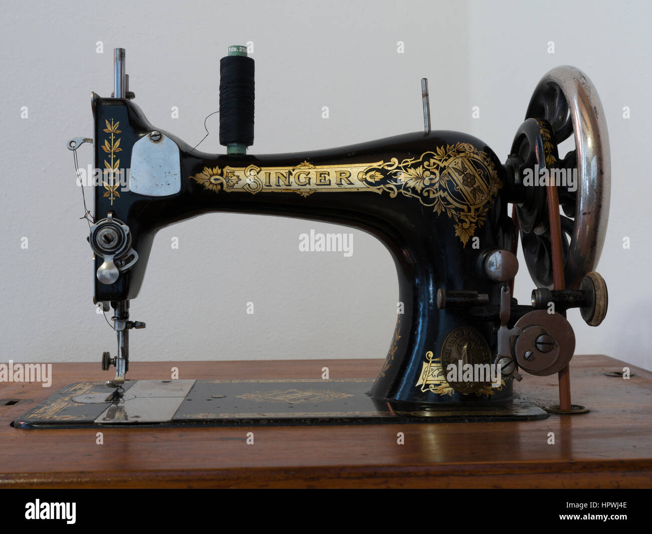 Singer 28K sewing machine, manufacted in Scotland in 1906. Stock Photo
