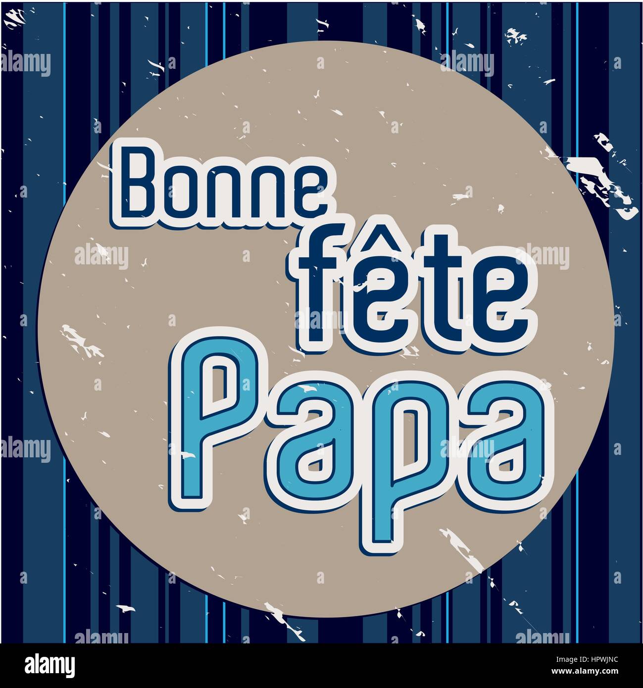 French Happy Father's day card full vector elements Stock Vector Image