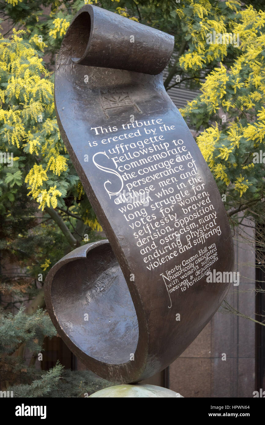 Monument to the Suffragette movement in Chichester Gardens, Westminster Stock Photo