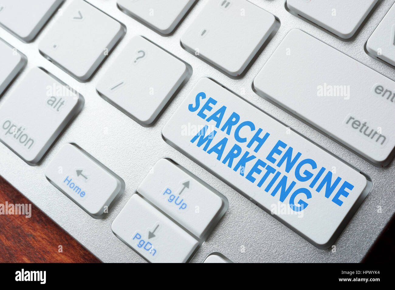 Abbreviation SEM search engine marketing on a keyboard. Stock Photo