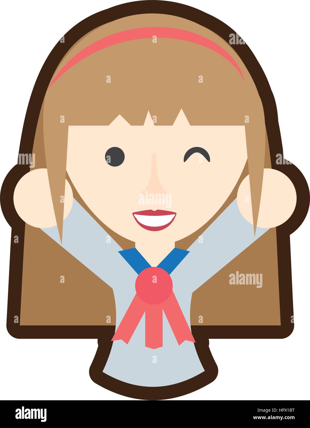 cartoon japanese girl student uniform Stock Vector Image & Art Alamy