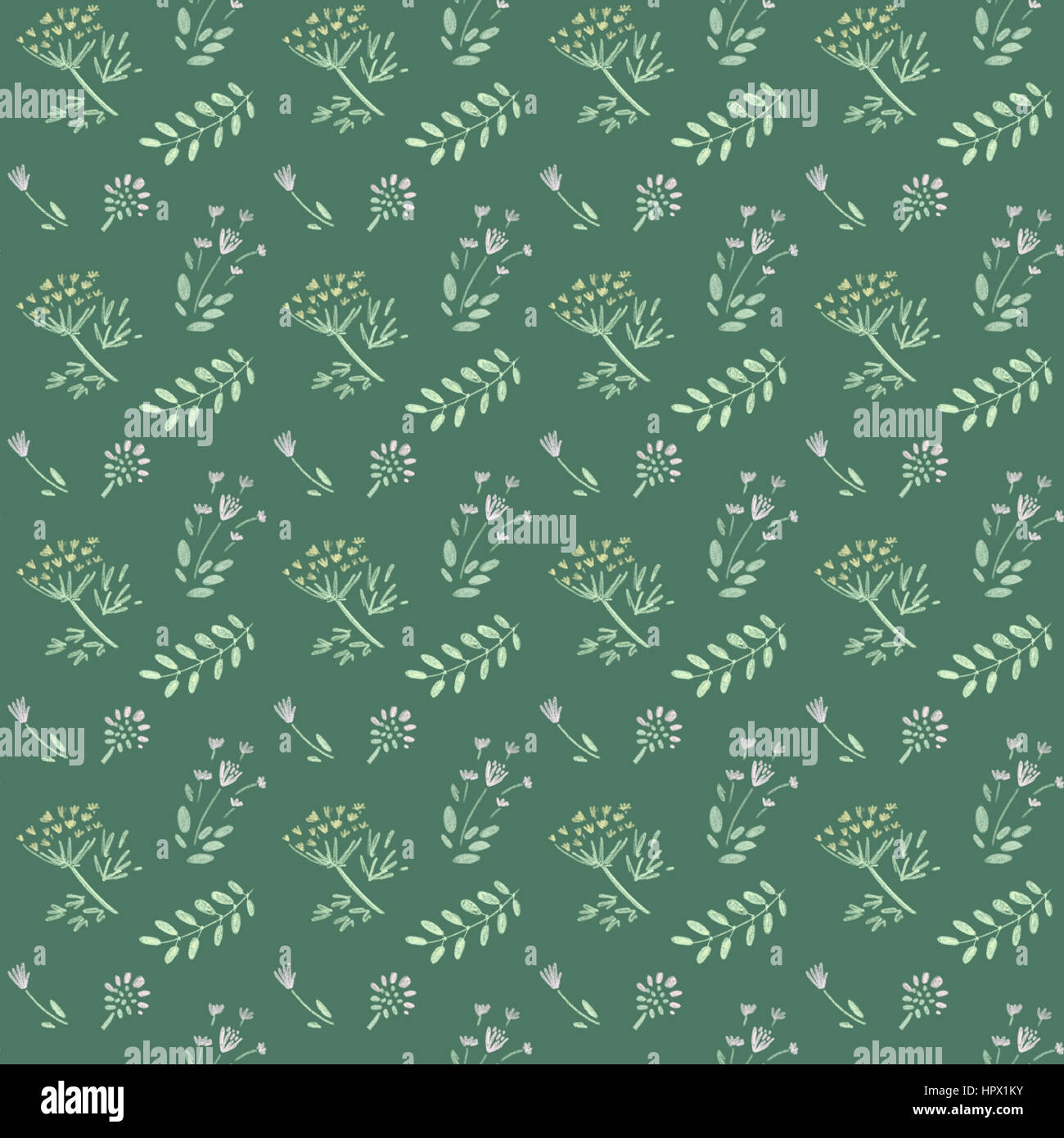 Seamless pattern with cute little flowers Stock Photo