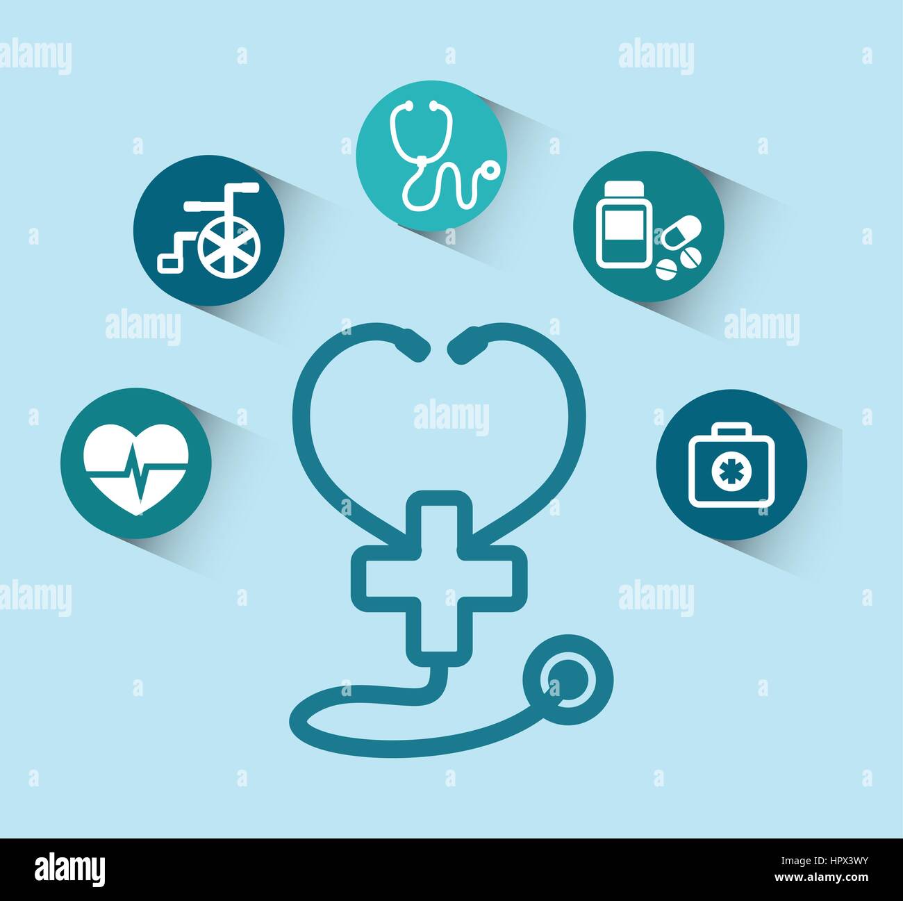 stethoscope cross medical equipment Stock Vector Image & Art - Alamy