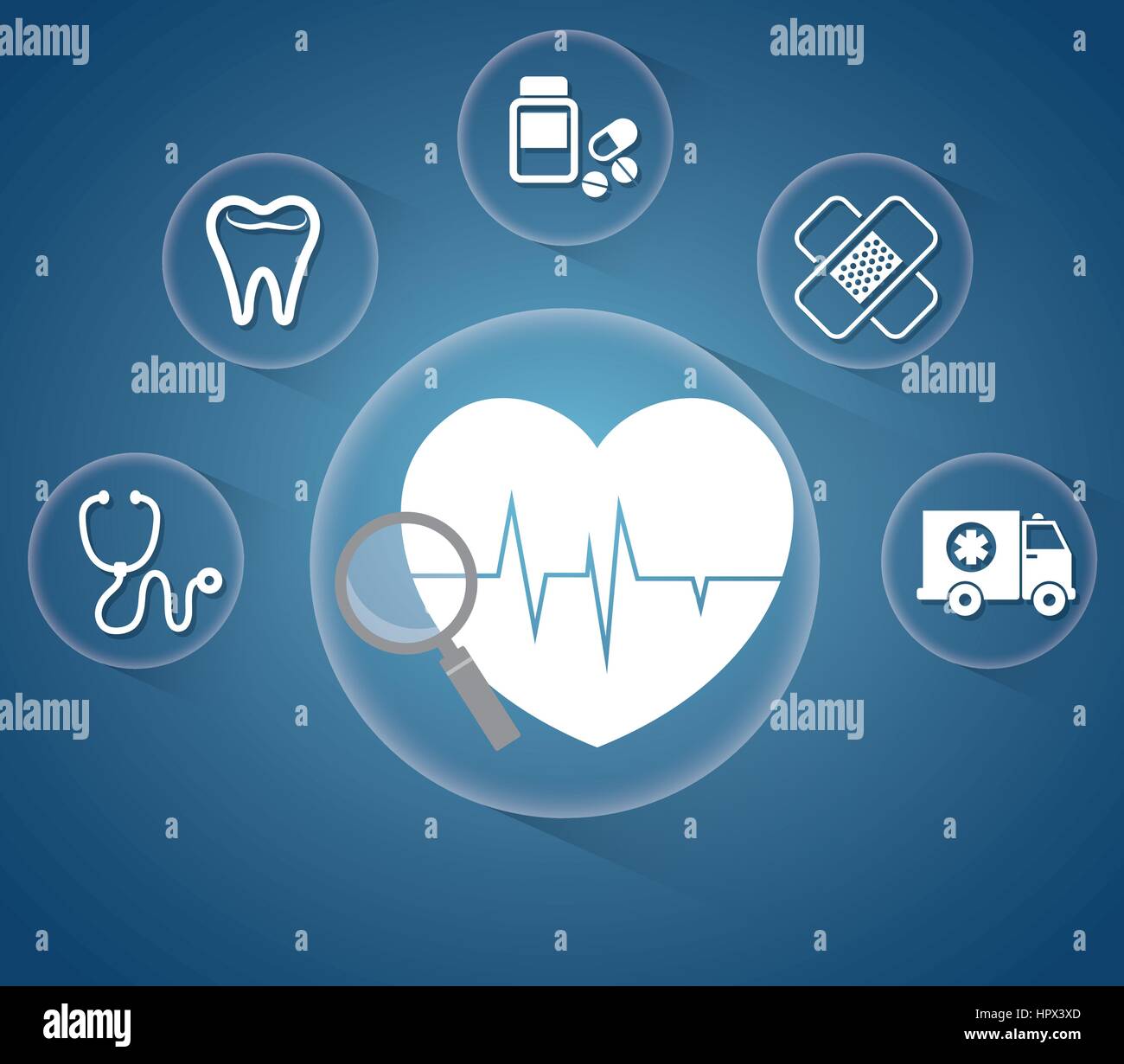 heartbeat service medical icons Stock Vector Image & Art - Alamy