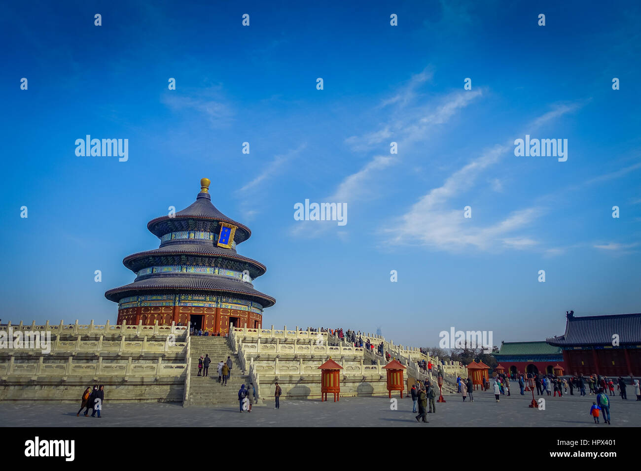 BEIJING, CHINA - 29 JANUARY, 2017: Beautiful circular structure inside ...