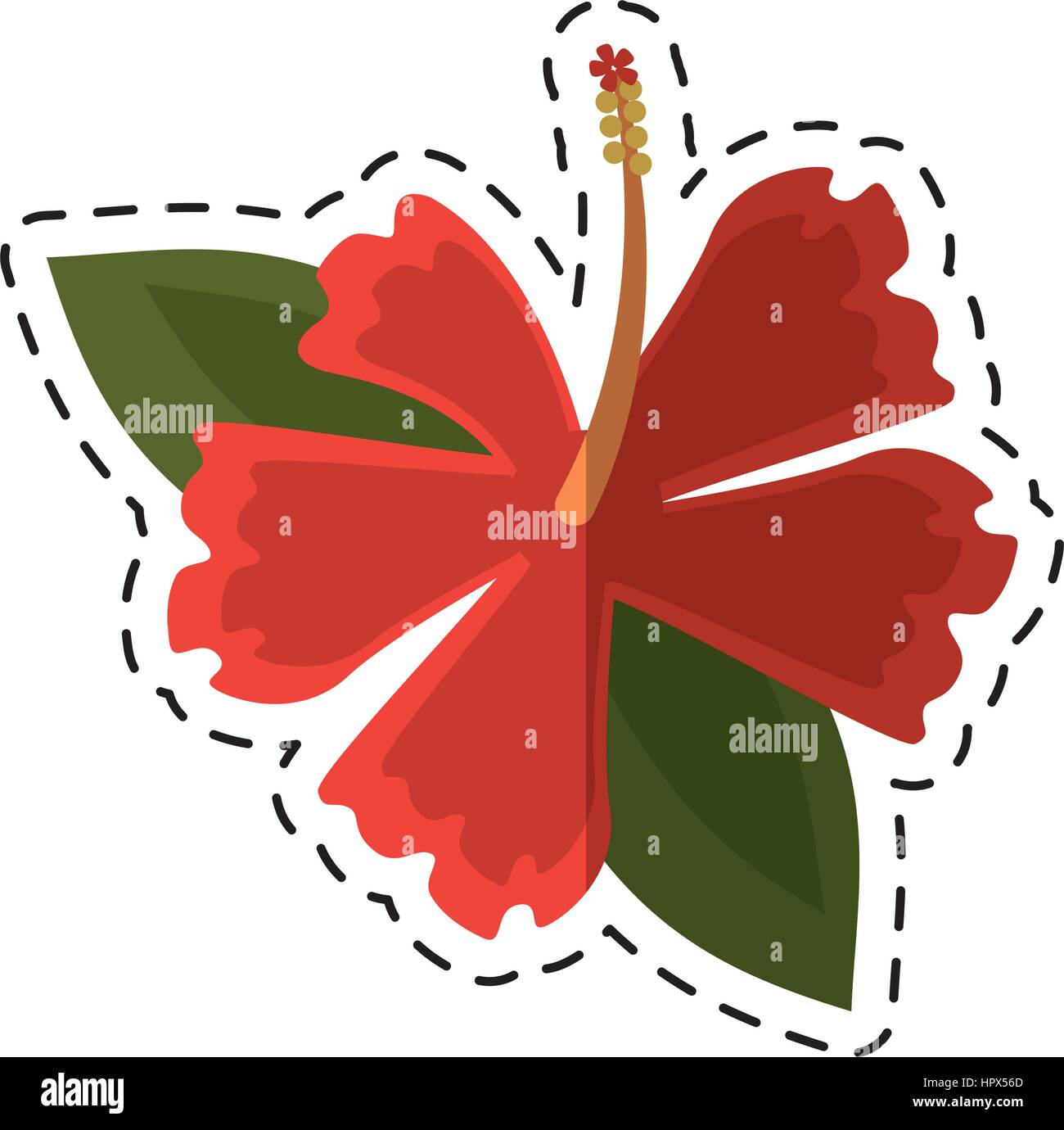 Cartoon Hibiscus Flower Exotic Icon Stock Vector Image Art Alamy