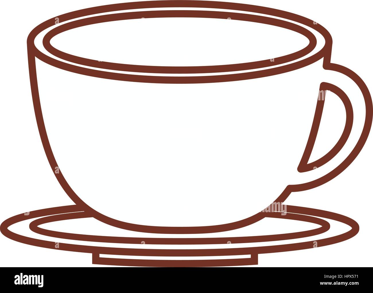 Contour symbol cup plate icon Stock Vector Images Alamy