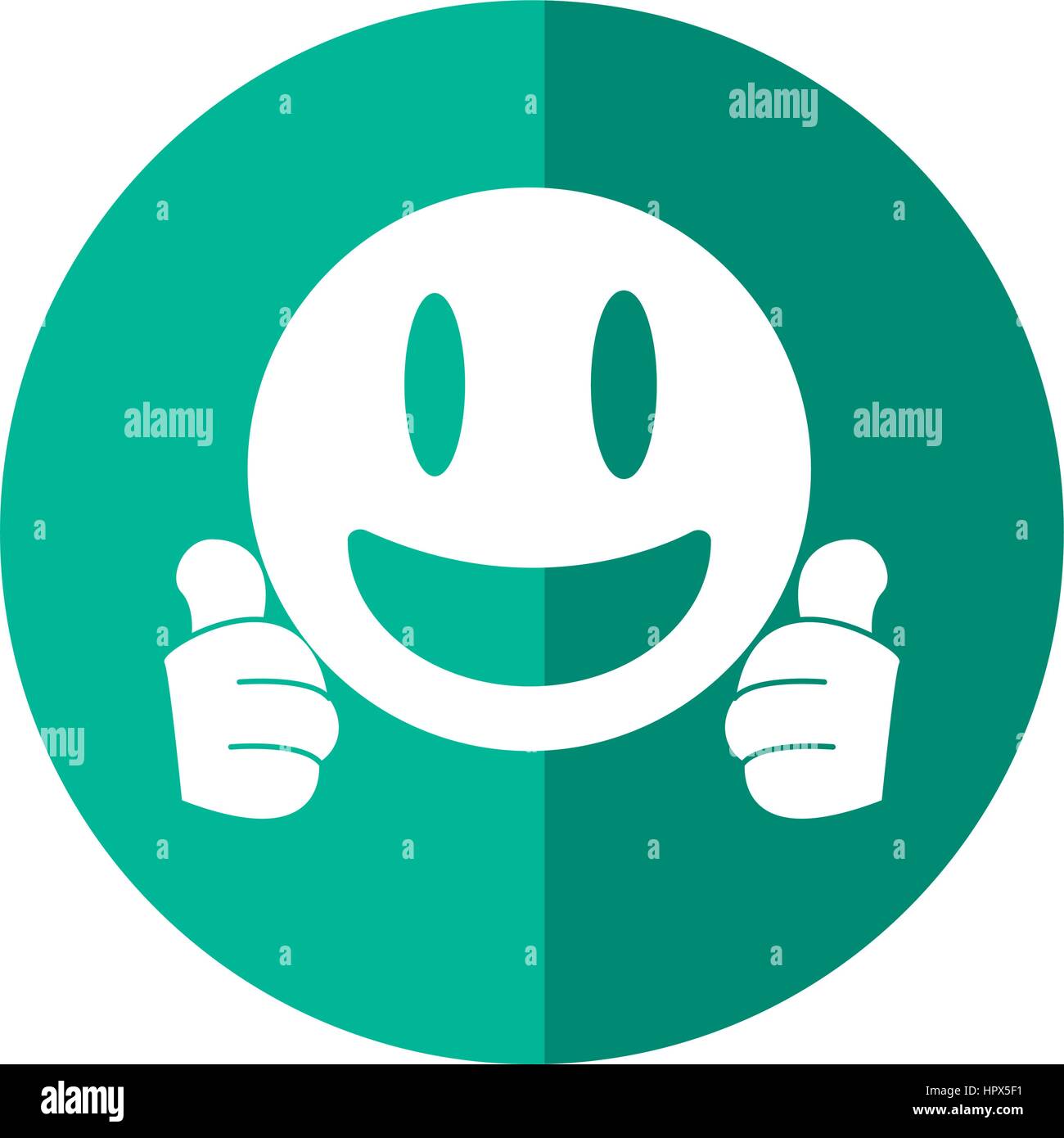 smiling thumbs emoticon style shadow Stock Vector Image & Art - Alamy