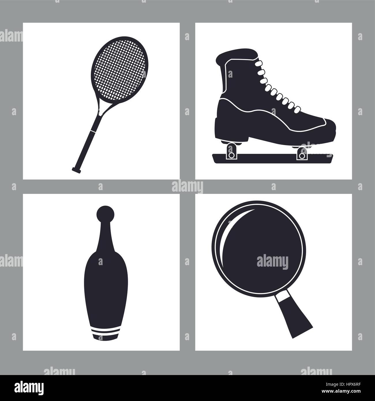set sport equipment icon black and white Stock Vector Image & Art - Alamy