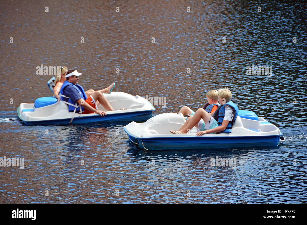 Paddle Boaters Stock Photo
