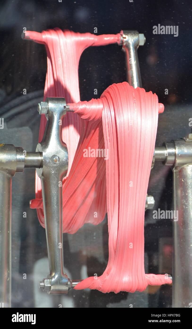 pic Salt Water Taffy Machine For Sale https www alamy com stock photo taffy pulling machines 134571572 html