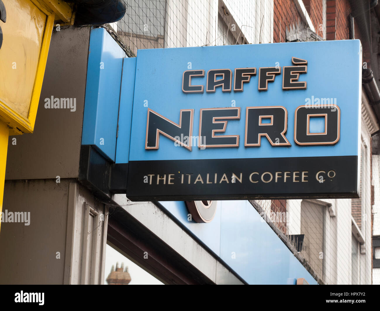 Cafe Nero Italian coffee house sign over premises Stock Photo Alamy