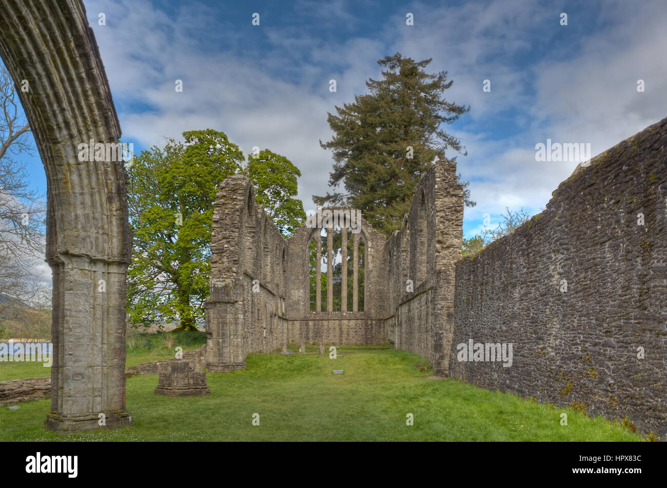 The ruins of the 13th century Inchmahome Priory near Aberfoyle, Scotland. Stock Photo