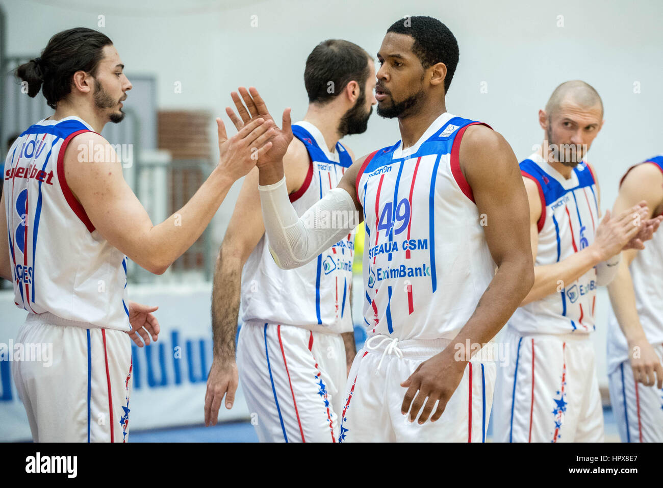 March 4, 2016: Porter Troupe #49 of Steaua CSM EximBank Bucharest during  the LNBM - Men's National Basketball League Romania game between Steaua CSM  EximBank Bucharest (ROU) vs SCMU Craiova (ROU) at