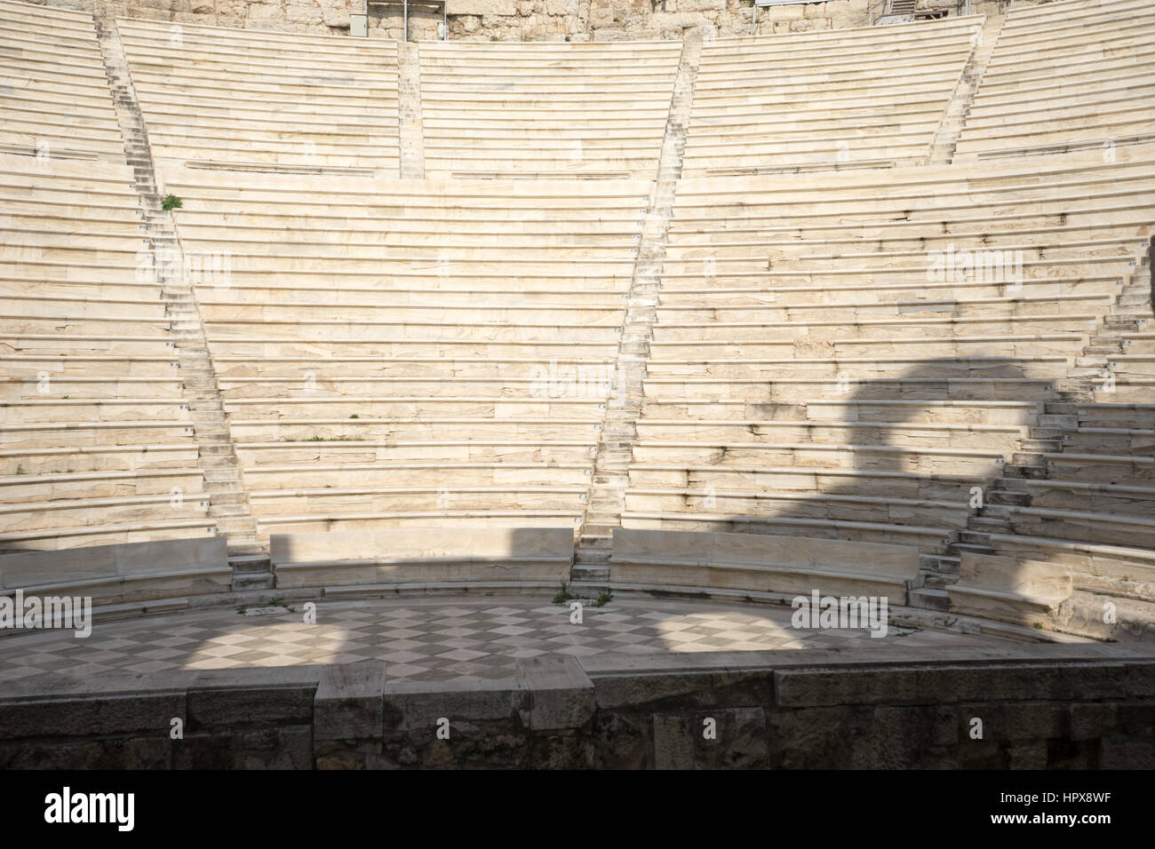 Benches of Odeon Herodes Atticus in Athens, Greece Stock Photo - Alamy
